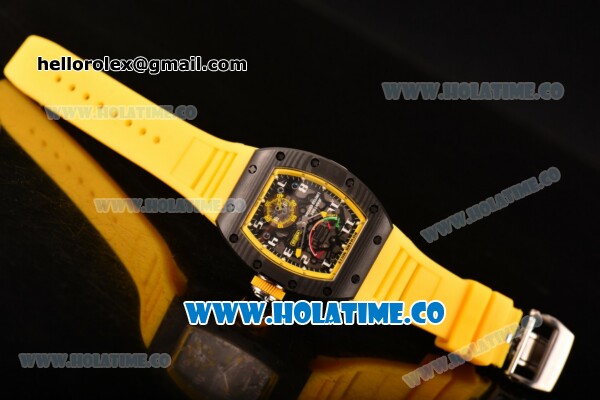 Richard Mille Jean Todt Limited Edition RM 036 Asia Seagull SH Automatic Carbon Fiber Case with Skelton Dial Orange Inner Bezel and White Markers - Click Image to Close